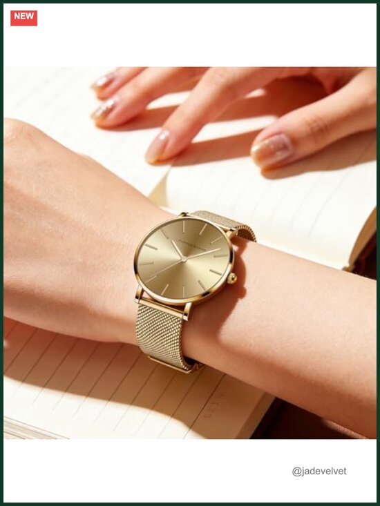 Luxury Gold Women\'s Watch Stainless Steel Analog Quartz Dress Watch Water main image 6